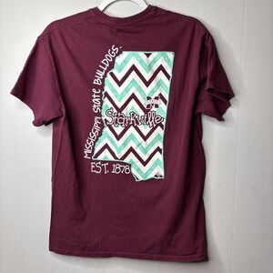 MISSISSIPPI STATE WOMENS TEE SHIRT SIZE MEDIUM Gildan Brand Burgundy